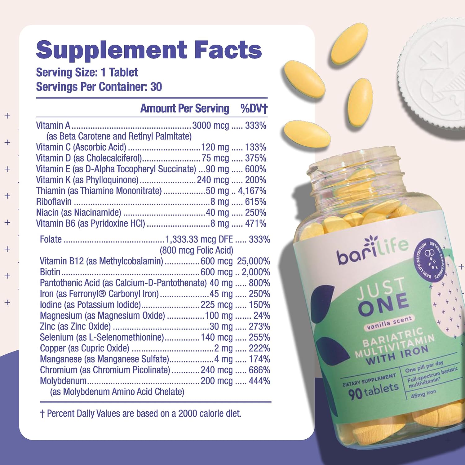 Just One - Once Daily Bariatric Multivitamin with Iron, 90 Count for Gastric Sleeve and Gastric Bypass - Image 3
