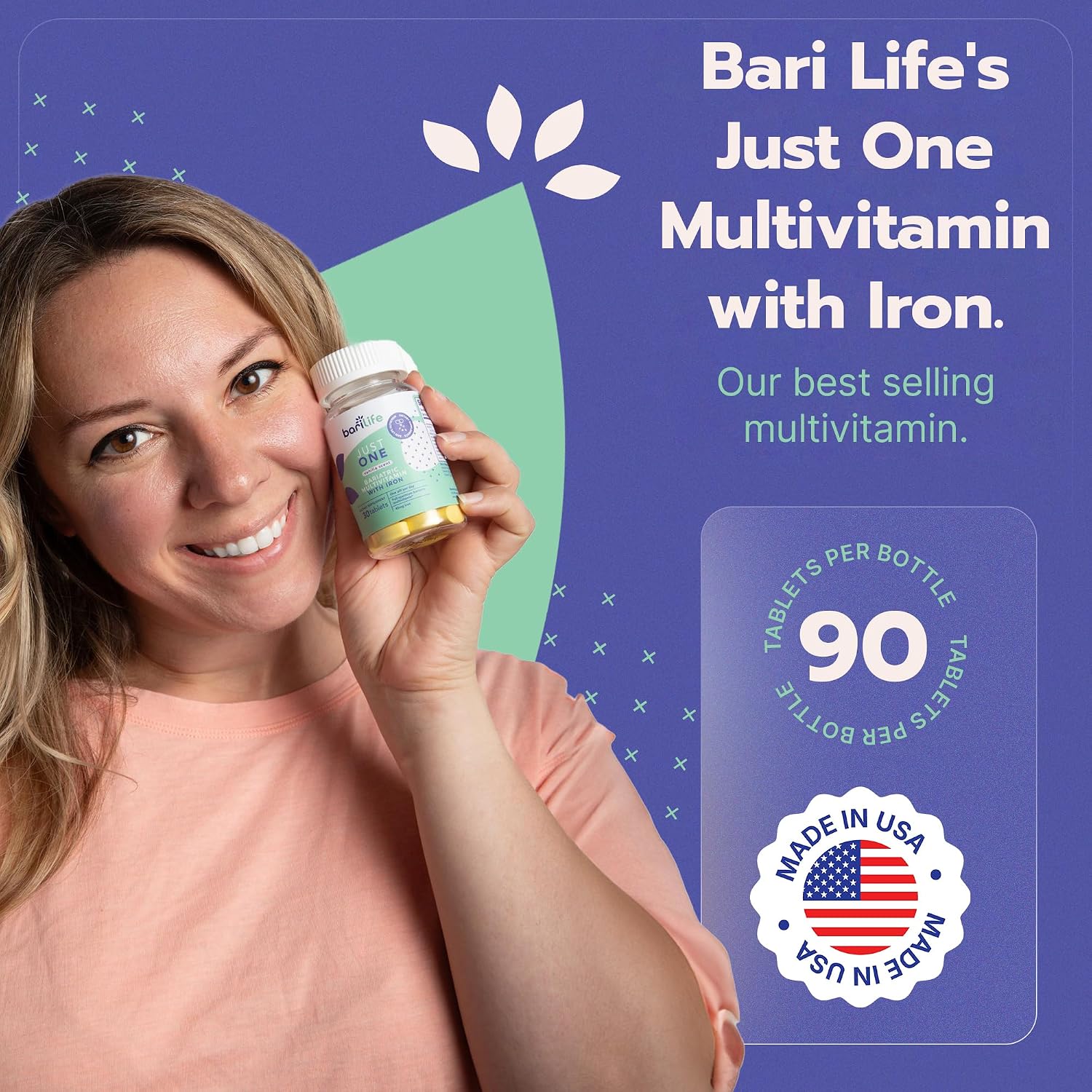 Just One - Once Daily Bariatric Multivitamin with Iron, 90 Count for Gastric Sleeve and Gastric Bypass - Image 4